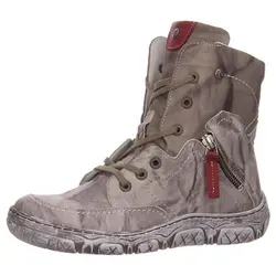 Krisbut Stiefel grau in Gr. 38 - Hochwertiger Damen-Schnürstiefel aus grauem Glattleder mit seitlichen Reißverschlüssen für einfaches An- und Ausziehen. Das weiche Warmfutter sorgt für Komfort, während die flexible Gummisohle für sicheren Halt im Alltag sorgt.