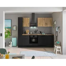 Küchenblock mit E-Geräten CORNWALL IV - braun - Küchenzeilen mit integriertem Geschirrspüler und modernem Design, ideal für platzsparende Küchenlösungen.