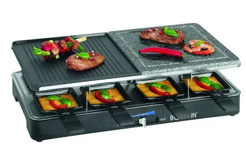 BOMANN RG 2279 CB 2in1 Raclette-Grill mit Naturgrillstein