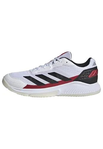 adidas Herren Courtquick Mens Padel Shoes, Cloud White/Core Black/Lucid Red, 38 2/3 EU