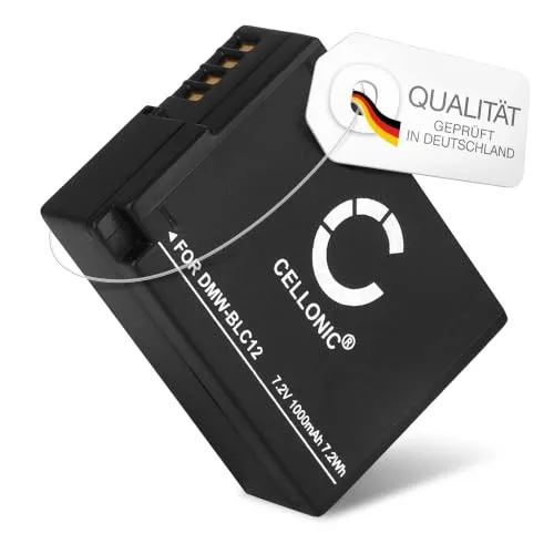 CELLONIC Akku kompatibel mit Panasonic Lumix DC-FZ1000 II, DMW-BLC12 | 1000mAh, 7.4V, Lithium-Ionen für Panasonic Lumix DC-G90, DC-G91, DMC-FZ1000, DMC-FZ200, DMW-BLC12E, DMW-BLC12GK