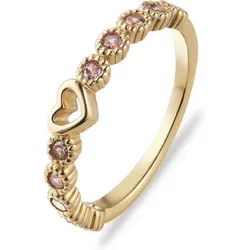 CHRIST Silberring, Zirkonia, synthetisch gelb|goldfarben 60 von Christ