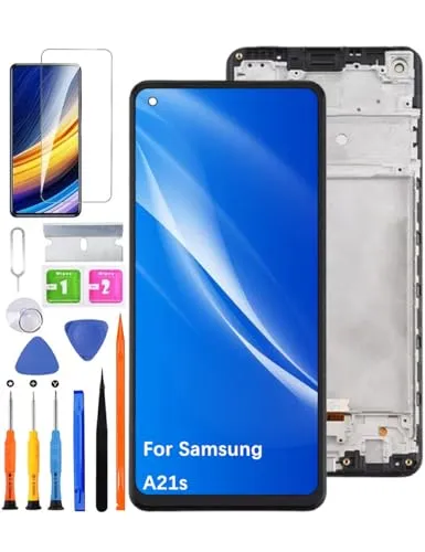 HLYGZX Ersatz Display für Samsung Galaxy A21s LCD-Bildschirm, A217F A217M A217N Bildschirm LCD Display Touch Digitizer Assembly Reparaturteile Kit(Schwarz mit Rahmen)