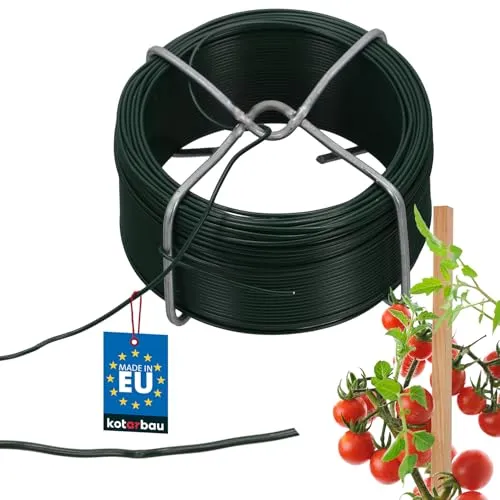 KOTARBAU® Gartendraht Ø 1,4 mm 50m PVC Draht Grün Bindedraht ummantelt Blumendraht Grün Pflanzendraht grüner Draht Blumendraht ummantelt Basteldraht Wickeldraht