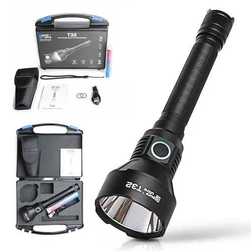 PureUltra LED Taschenlampe T32 (Basic-Kit) – 3200 Lumen, 1150 m Reichweite, RGB Filter - Taschenlampen – Hochleistungs-LED mit 3200 Lumen und 1150 m Reichweite. Ideal für Outdoor-Aktivitäten und Suchaktionen, mit RGB-Filtern für vielseitige Anwendungen.