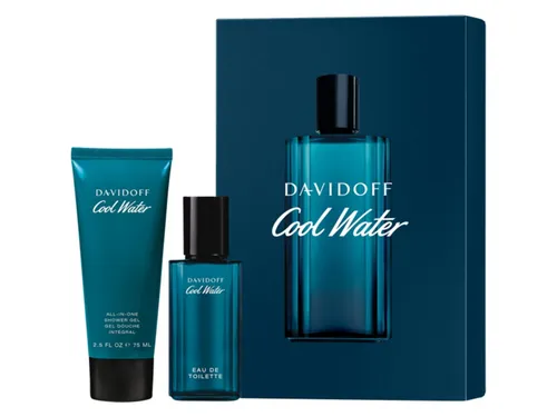 DAVIDOFF COOL WATER MAN Set - Herren Geschenkset mit 40 ml Eau de Toilette und 75 ml Duschgel, ideal für den frischen, aromatischen Duft im Alltag.