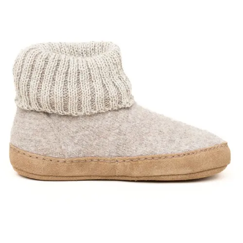 Gottstein Hüttenschuh Alpine Boot LE für Kinder - Beige, 24 - Hausschuhe aus reiner Schurwolle mit elastischem Strickbund für einfachen Einstieg und temperaturregulierendem Komfort. Ideal für warme Füße das ganze Jahr über.
