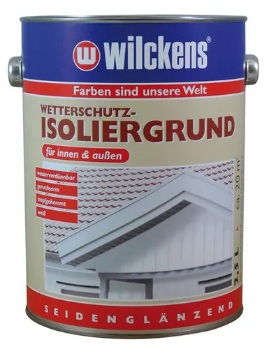 Wilckens Wetterschutz-Isoliergrund Weiß PAWI 9010, 2,5 L - Grundierung für Innen und Außen, ideal für Holz. Trocknet in nur 12 Stunden und ist überstreichbar nach 4 Stunden. Perfekt für einen langlebigen Wetterschutz!