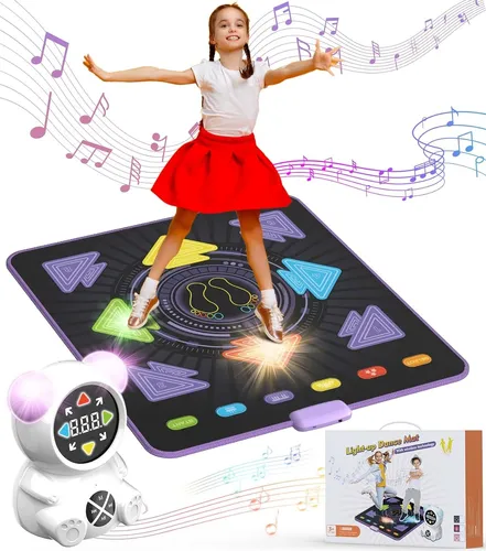 FWFX Tanzmatte für Kinder 3-12 Jahre – Wiederaufladbare Leucht-Musikmatte mit Bluetooth