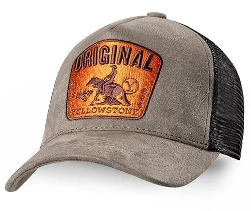 STARS & STRIPES Trucker Cap Grau-Schwarz – Western Snapback im Yellowstone-Stil - Stylische Trucker Cap im Ranch-Look – Grau-Schwarz mit auffälligem Logo. Atmungsaktives Mesh und 100% Baumwolle sorgen für hohen Tragekomfort. Ideal für Outdoor-Aktivitäten, Festivals oder als modisches Accessoire.