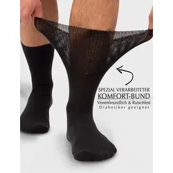 OCERA Diabetikersocken OCERA 6 Paar Socken Unisex für Diabetiker geeignet und ohne Gummibund schwarz 47-50