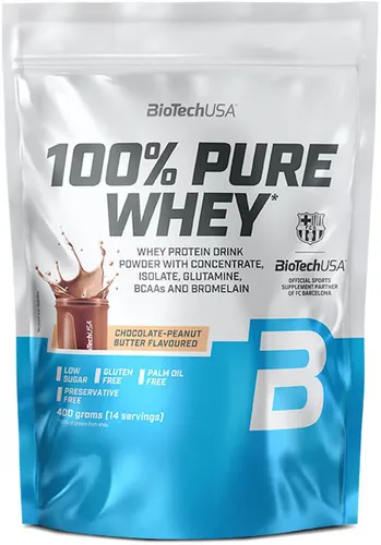 BioTech USA 100% Pure Whey, 400 g Beutel, Schokolade-Erdnussbutter
