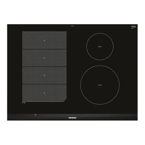 Siemens ex775lec1e Kochfeld (integriert, Induktion, Glas und Keramik, schwarz, Touchpanel, Vorderseite)