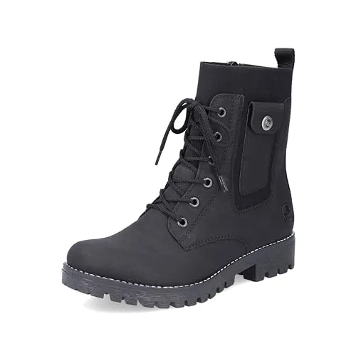 Rieker Damen Stiefeletten 78540 - Wanderschuhe mit kuscheligem Warmfutter und flexibler Laufsohle, ideal für kalte Tage und stylische Abenteuer.