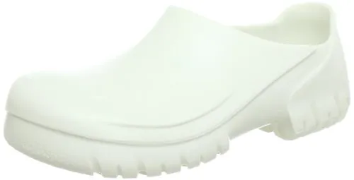 Birkenstock Professional Unisex A 640 Clogs, Weiß, 40 EU - Sicherheitsschuhe für Küchen- und Lebensmittelbereiche mit rutschfester, öl- und fettabweisender Sohle. Anatomisches Kork-Latex-Fußbett für hohen Komfort, waschbar bis 30 °C.
