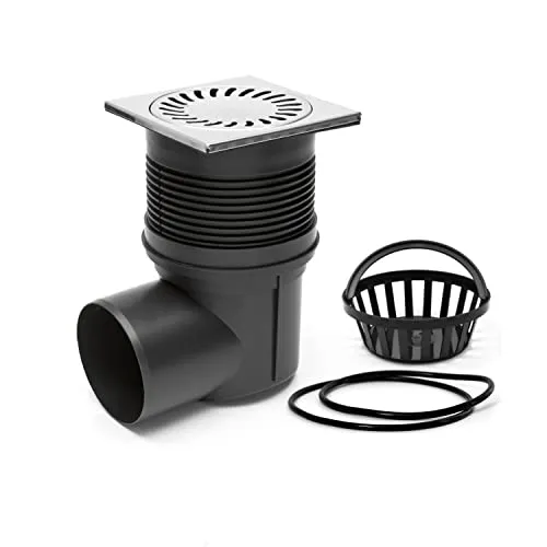 Kanal Keller Hof Haus DN 110-150 x 150 mm Edelstahl bis 300 kg Ablauf Geruchsklappe Rückstauklappe (MKK324SN) Balkon Terrasse Bad Carport Garagen abfluss entwässern