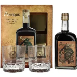 Badel Antique Pelinkovac Premium Kräuterlikör 35% Vol. 0,7l in Geschenkbox mit 2 Gläsern