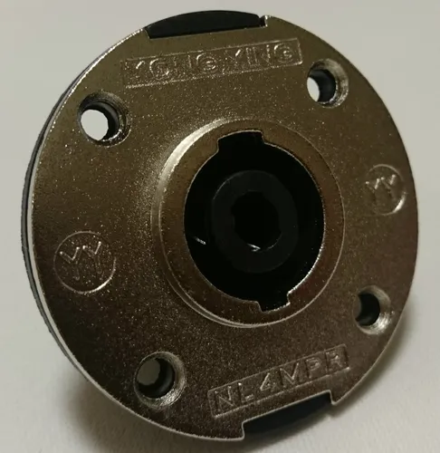 4-polige Einbaukupplung PA-Anschluss Kupplung Terminal rund silber #7325