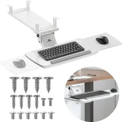 Verstellbarer Tastaturauszug Untertisch, max. 5g, Weiß