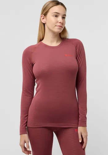 Jack Wolfskin Langarmshirt INFINITE WARM LS W rot XXL (48) - Neoprenanzüge – Pflegeleichtes, schnell trocknendes Langarmshirt mit bluesign®-Technologie, ideal für Outdoor-Aktivitäten.