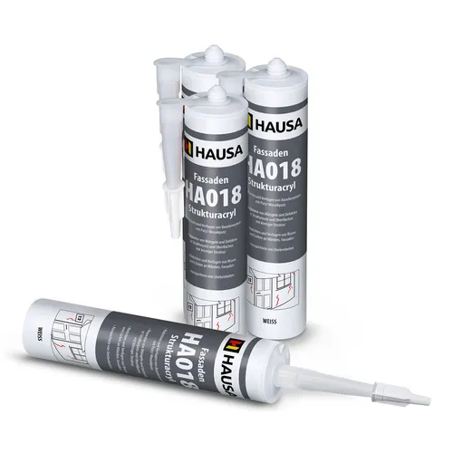 Fassaden-Acryl Struktur-Acryl 4x 310ml Putzacryl körnig Reparatur weiß HAUSA