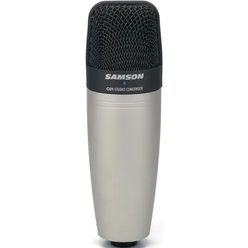 Samson C01 Studiomikrofon - Großmembran-Kondensatormikrofon für professionelle Aufnahmen, mit schwenkbarer Stativhalterung und 48V-Phantomspeisung – ideal für Studio- und Home-Recording.