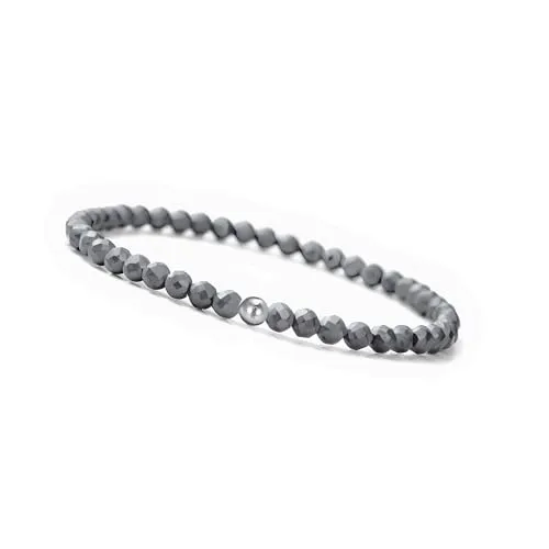 GD GOOD.designs Hämatit Armband Damen – Echte Natursteine & 925 Silber Perle - Elegantes Armband aus facettierten Edelstein-Perlen mit verstellbarem Umfang von 15–19 cm. Jedes Stück ist ein Unikat und wird plastikfrei in einem Schmuckbeutel geliefert. Ideal als Geschenk für besondere Anlässe!