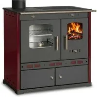 Küchenofen Holzherd ECO LUX INOX, Edelstahlbackfach, bordeaux, linke Version - Der Holzherd ECO LUX INOX überzeugt mit einem großen Sichtfenster und effizienter Brennraumtechnik. Ideal zum Kochen und Backen, bietet er vielseitige Funktionen für Ihre Küche.