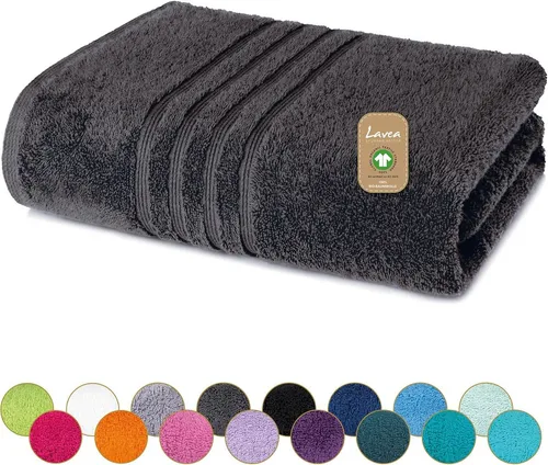Lavea Handtuch Serie Bali, 100x150cm aus 100% Bio-Baumwolle, nachhaltig, fusselfrei, pflegeleicht, hautfreundlich und saugstark (1-St), einzigartig kuscheliges Frottee Handtuch in Premium-Qualität