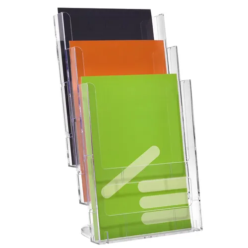 DIN A4 Tischprospekthalter mit 3 Etagen / Prospektständer / Flyerhalter