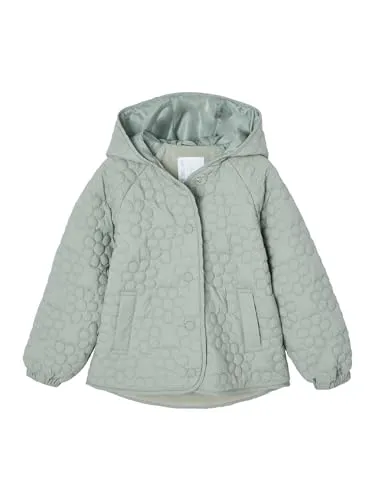 Vertbaudet Mädchen Light-Steppjacke mit Blumenmuster graugrün 110