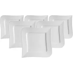 Ritzenhoff & Breker Melodie Dessertteller 6er Set - Elegantes Design - Teller, 6er Set aus Porzellan mit harmonischer Formensprache, spülmaschinenfest und ideal für jeden Anlass.