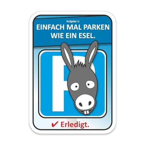easydruck24de Aufkleber 10er Set Parken wie ein Esel DIN A6