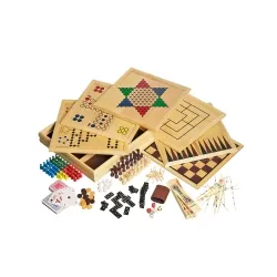 Philos Brettspiel 3102 - Spielesammlung mit 100 Spielen - Gesellschaftsspiel in hochwertiger Holzkassette. Bietet 100 Spielmöglichkeiten, von Schach bis Ludo, ideal für die ganze Familie und sorgt für abwechslungsreiche Spielabende.