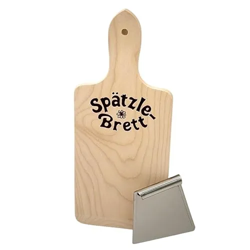 Spätzlebrett, Holz, mit Edelstahl-Schaber – für die klassische Spätzle-Zubereitung