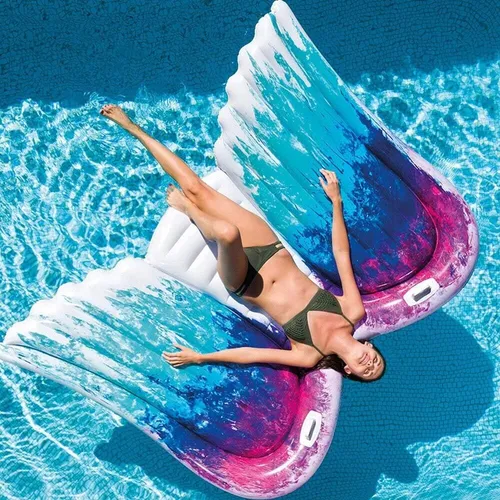Intex Schwimminsel Luftmatratze Engelsflügel 2,51 x 1,60 m - Luftmatratze für den Sommer-Spaß, ideal für Kinder ab 3 Jahren, mit einem tollen Engelsflügel-Design für unvergessliche Momente im Wasser.