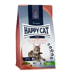 Happy Cat Adult Culinary mit Atlantik-Lachs Katzenfutter 4 kg - Katzenfutter mit hochwertigem Atlantik-Lachs, reich an Omega-3-Fettsäuren für gesunde Haut und glänzendes Fell.