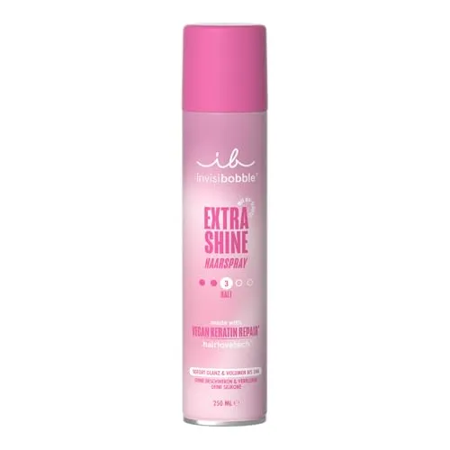 invisibobble Extra Shine Haarspray, Sofortiger Glanz, UV-Schutz, kein Verkleben, starker Halt, vegan, für alle Haartypen, 200ml