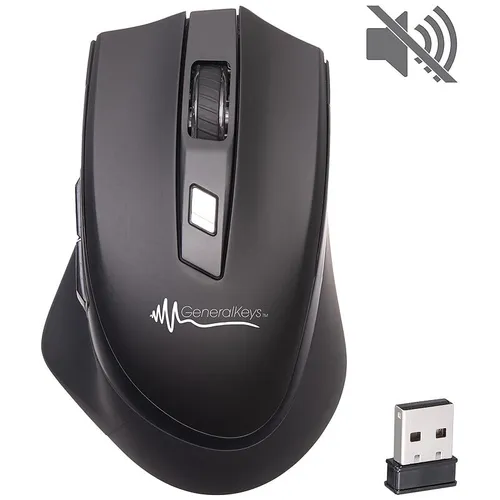 Produktbild GeneralKeys Optische Silent-Funk-Maus mit Akku, Nano-Receiver, bis 1.600 dpi