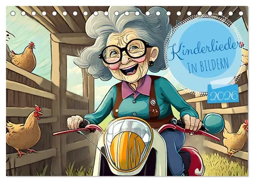 CALVENDO Wandkalender Kinderlieder - In Bildern (Tischkalender 2026 DIN A5 quer), CALVENDO M