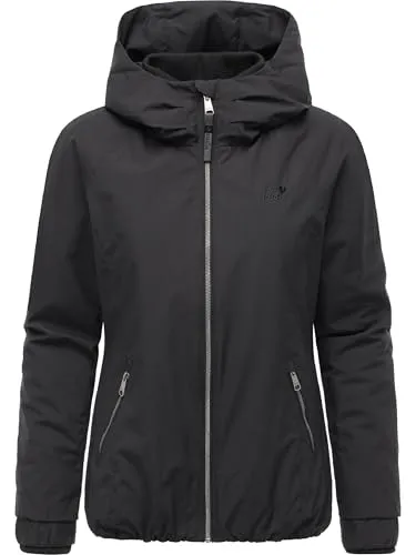 Ragwear Damen warme wasserdichte Winterjacke mit Kapuze Dizzie Warm II Black Gr. M