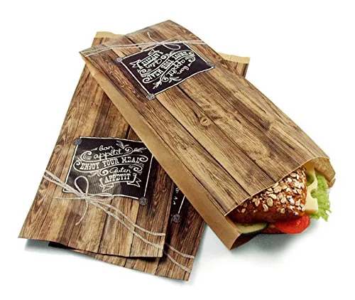 ENJOY YOUR MEAL Brötchentüte/Faltenbeutel, Bedruckt, 120x50x230 mm, 1.000 Stück