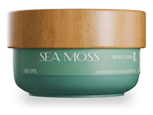 Produktbild BOOS LABS Irish Sea Moss I 500mg I 100% natürliches Irisches Seemoos I 120 vegane Kapseln I 2 Kapseln pro Tag I reine Zusammensetzung ohne Zusatzstoffe