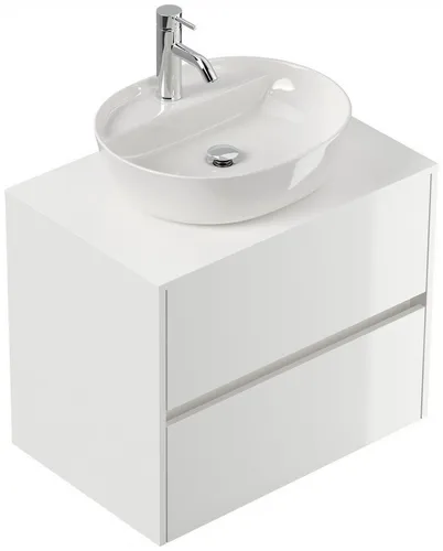 Badmöbel Taifun 70cm mit ovalem Aufsatzwaschbecken - Elegantes Waschbecken für Ihr Bad, hochwertig verarbeitet und direkt ab Werk. Ideal für modernes Wohnen mit langlebigen Materialien und einfacher Montage.