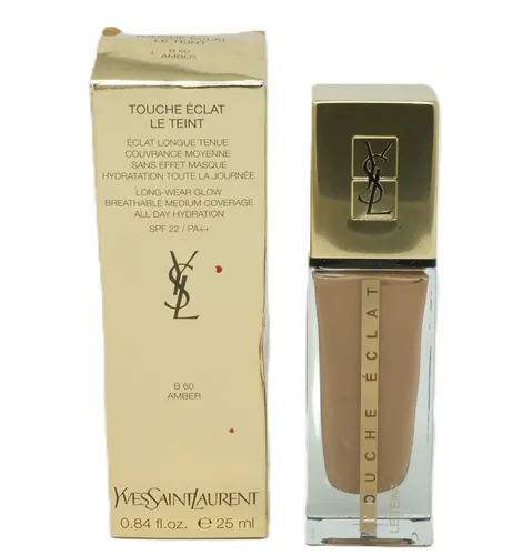 Yves Saint Laurent Touche Eclat Le Teint Foundation B60 Amber 25ml - Hochwertige Foundation für einen strahlenden Teint, bietet eine langanhaltende Deckkraft und ein natürliches Finish. Ideal für den täglichen Gebrauch.