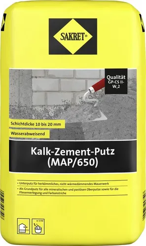 SAKRET Kalk-Zement-Putz (MAP/650) 10 kg Sack von SAKRET