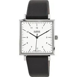 Dugena 7000142 Herren-Armbanduhr - Elegante Armbanduhr aus Edelstahl mit schwarzem Lederarmband und kratzfestem Saphirglas, ideal für stilbewusste Herren.