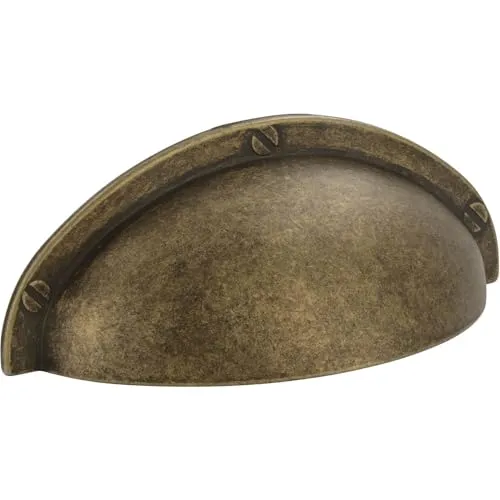 SIRO Möbelgriff Horn-Bad-Meinberg, Modern, Druckguss altmessingfarbig brüniert getrommelt, 85 mm x 26 mm x 31 mm, LA 64 mm, 1760-85ZN10