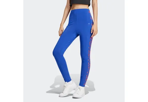 adidas Damen Leggings in Blau, Größe XL - Outdoor-Leggings aus 93% Baumwolle, ideal für sportliche Aktivitäten mit elastischem Bund und schmalem Schnitt für optimalen Komfort.