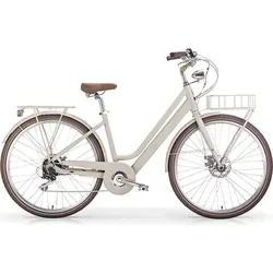 MBM Elektro-Citybike LA RUE 2.0, matt hemp - E-Bike mit vollintegriertem Akku im schlanken Rahmen, leicht und stylish, ideal für die City und Ausflüge auf dem Land.
